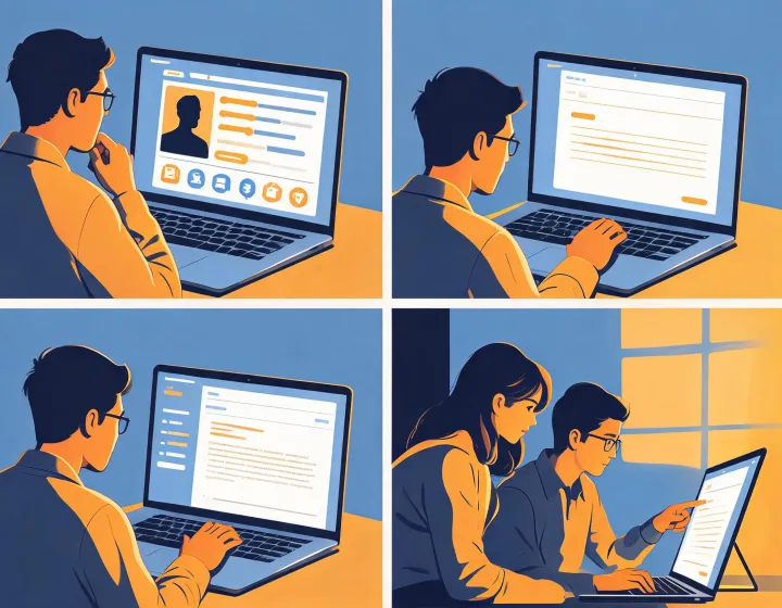 Guided LinkedIn outreach workflow illustration